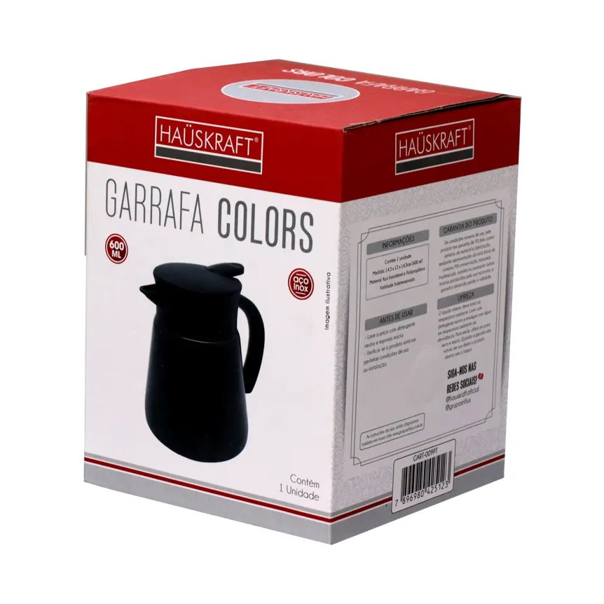 Garrafa Color Preta 600ml — imagem 3