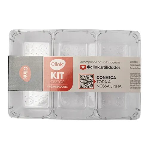 KIT 4 Organizadores Multiuso Plástico PET 23 cm x 15,5 cm x 5 cm — imagem 2