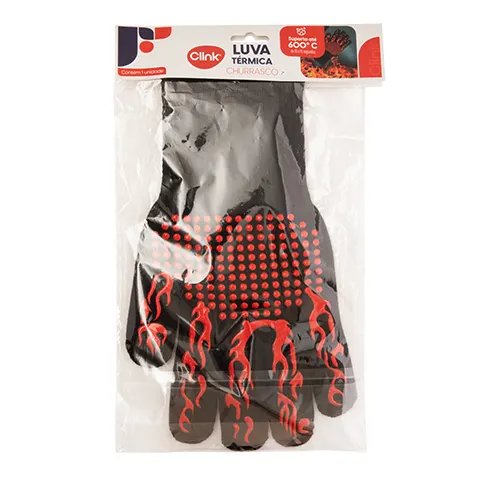 Luva Termica Churrasco Aramida, Poliéster e Algodão 32 cm x 19 cm x 1 cm — imagem 4