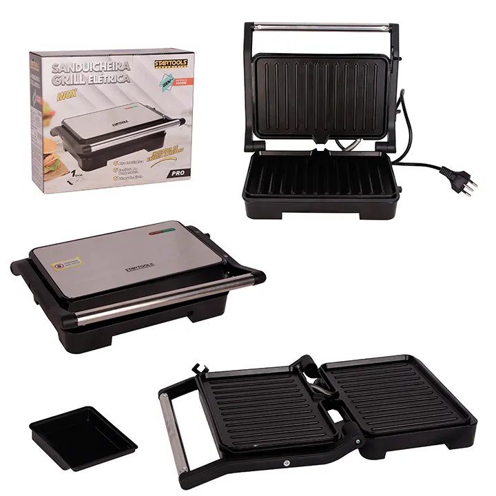 Sanduicheira Grill Eletrica Press Inox