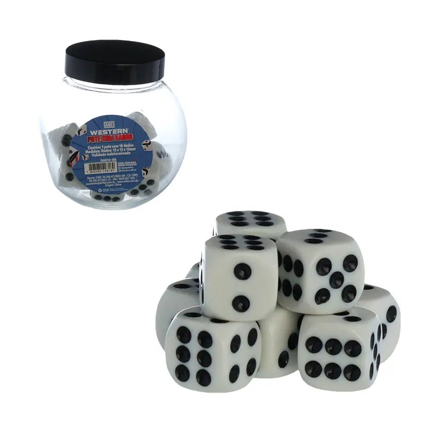 Dados Pote Branco 10 Peças — imagem 3
