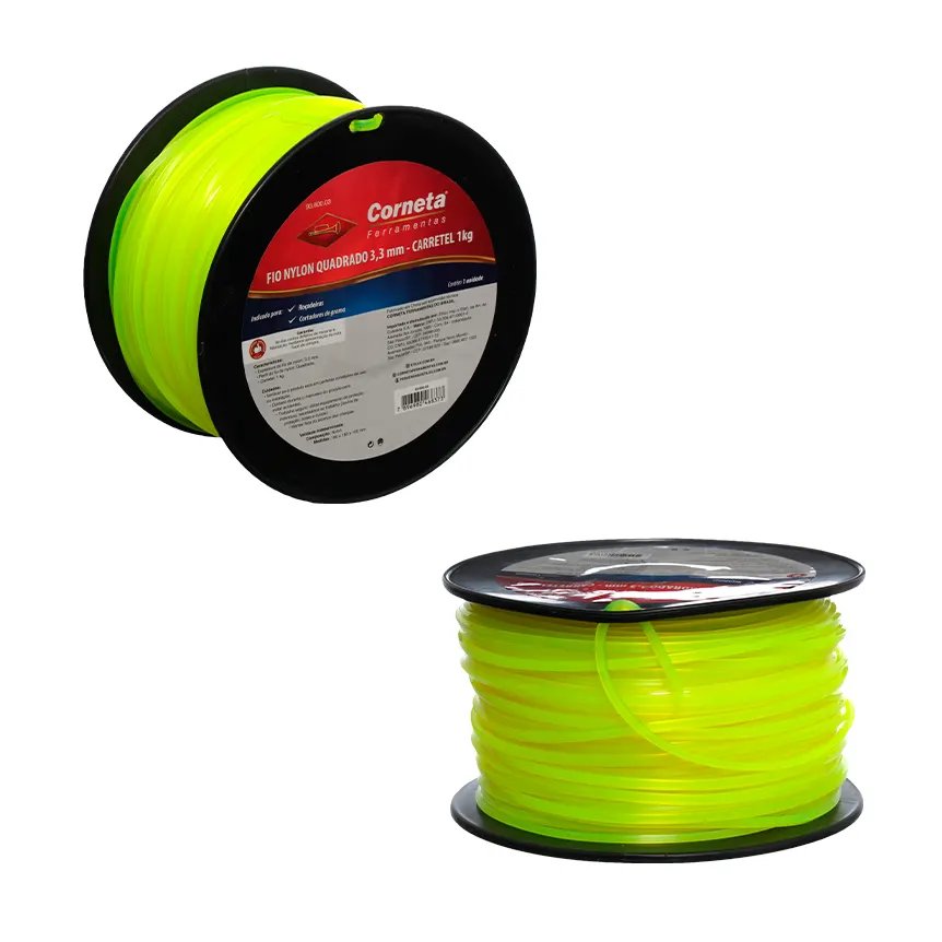 Fio Nylon Quadrado Amarelo 3,3mm 1kg — imagem 3