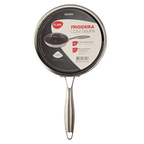Frigideira com Tampa Safira 1,2 L Alúminio, Aço INOX e Vidro 22 cm x 10,5 cm x 41 cm — imagem 2