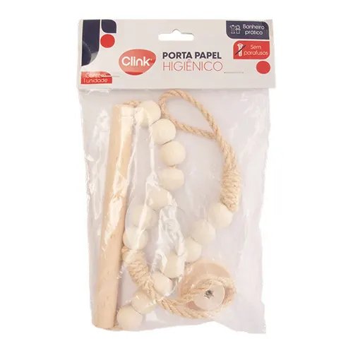 Porta Papel Higiênico Linho, Madeira e Plástico PP 59 cm x 1,5 cm x 1,5 cm — imagem 3