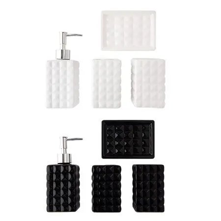 Conjunto Banheiro 4 Pçs Cerâmica Plástico — imagem 2