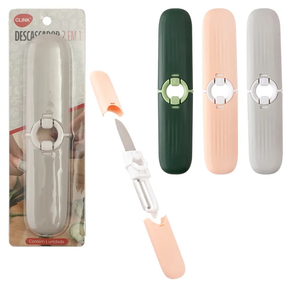 Descascador 2 em 1 Plástico Ps e Aço INOX 18 cm x 3,5 cm x 1 cm — imagem 2