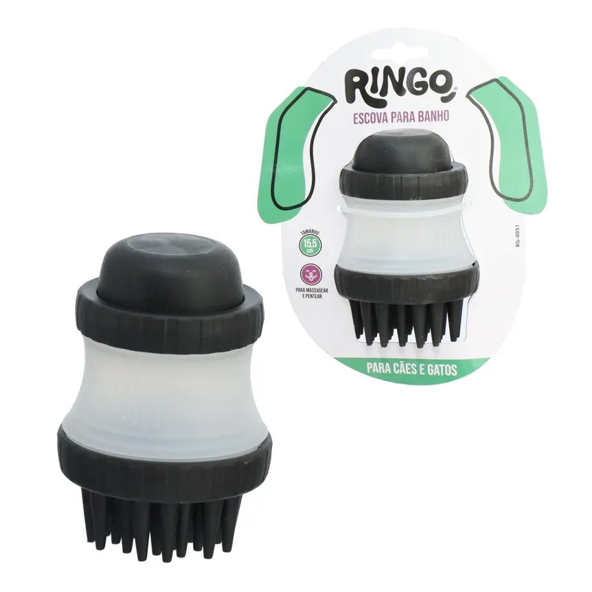 Escova Massageadora Banho Preta 11cm — imagem 2