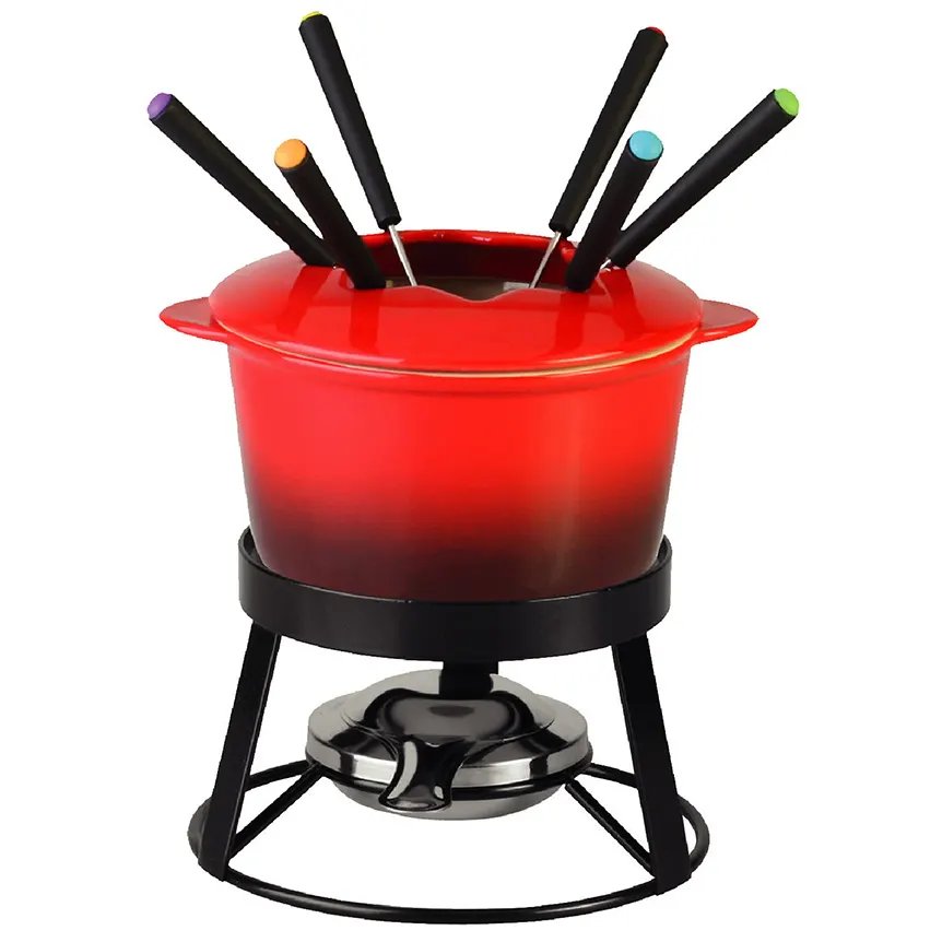 Conjunto Fondue Aretha Vermelho 11 Peças — imagem 2