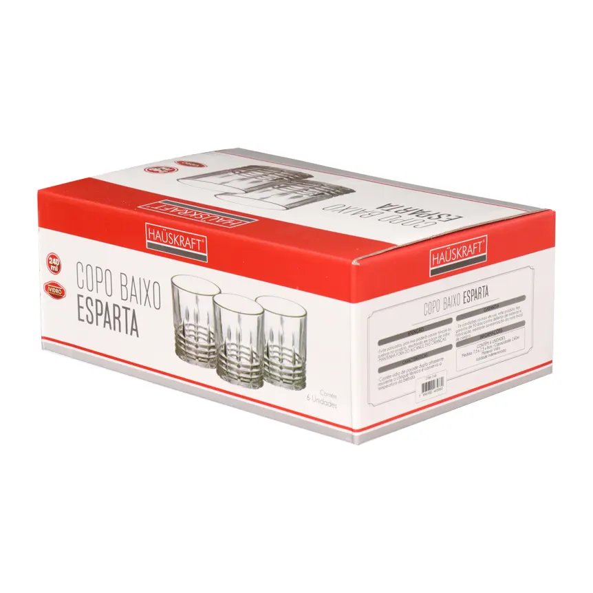 Copo Baixo Vidro Esparta 230ml 6 Peças — imagem 3