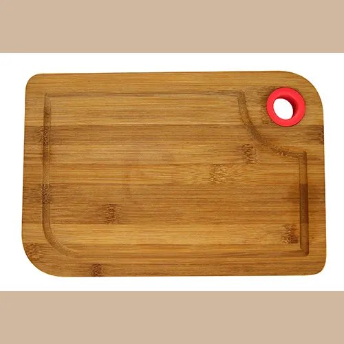 Tábua Bambu com Alça Silicone 27,9 cm x 19,7 cm x 1,7 cm (1 un) — imagem 3