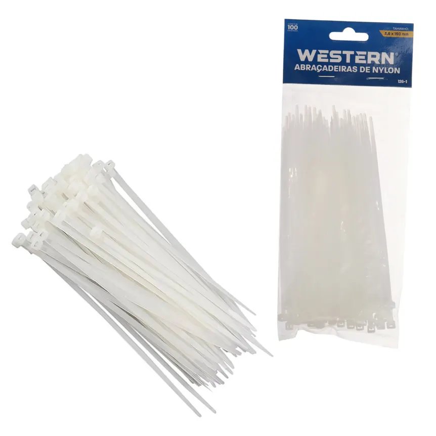 Jogo com 100 Abraçadeiras Branco 3,6x150mm — imagem 2