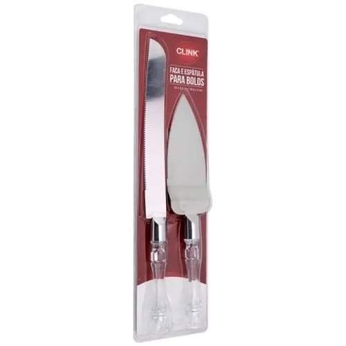 KIT Faca Espátula Bolo Aço INOX Acrílico — imagem 2