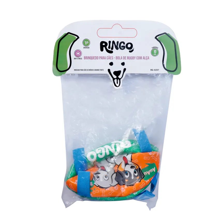 Brinquedo para Cão Bola Rugby Alça 10cm — imagem 2