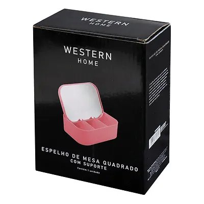 Espelho de Mesa Quadrado com Suporte 15,5CMRS — imagem 2
