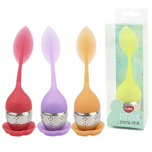 Infusor Chá Folha Silicone INOX 5,5 cm x 4 cm — imagem 3