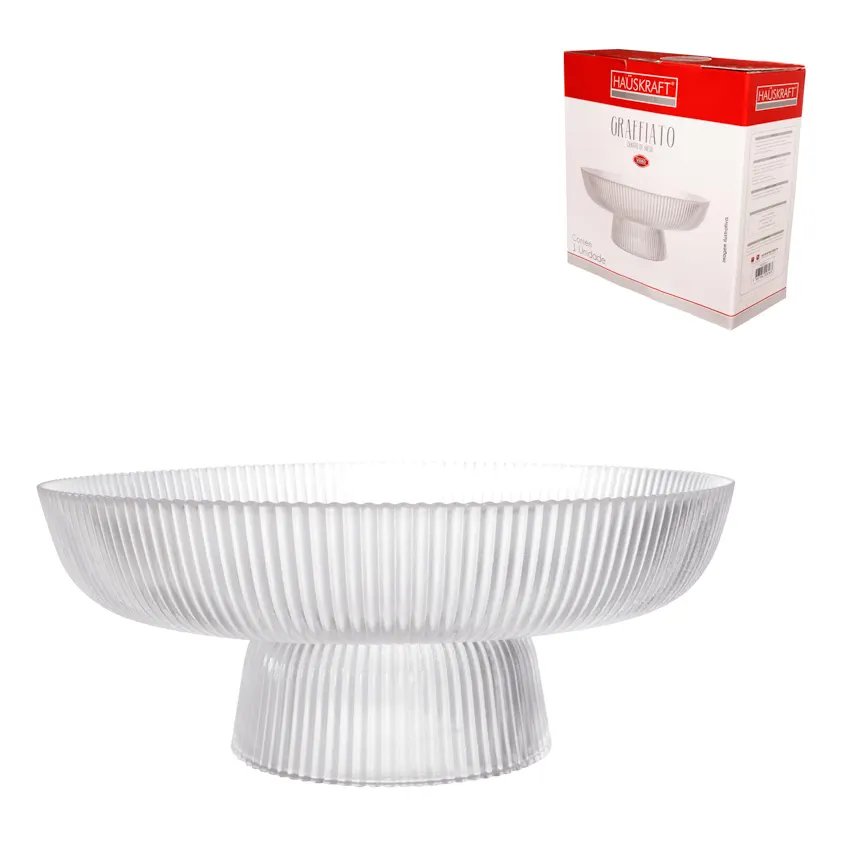 Centro de Mesa Pé Vidro GFT Transparente 30cm — imagem 2