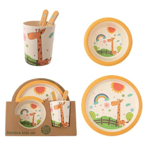 Conjunto Jantar Infantil Bambu 5 Pçs — imagem 3
