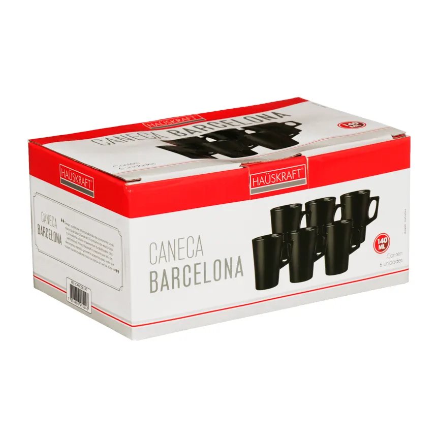 Caneca Barcelona Preta 130ml 6 Peças — imagem 3