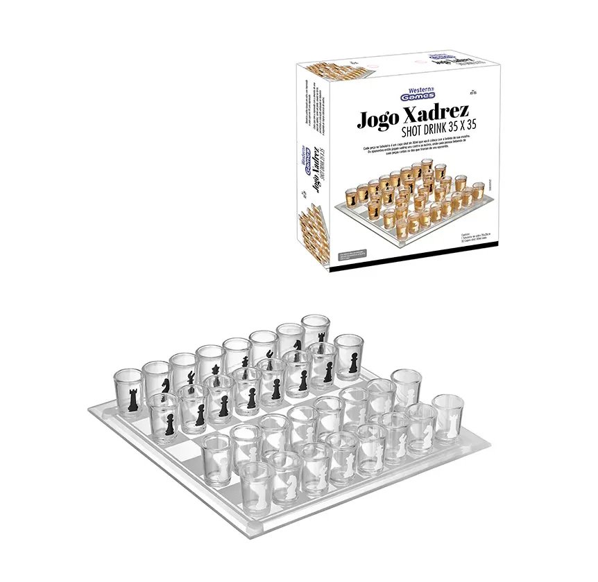 Jogo Xadrez Shot Drink 35x35cm — imagem 2