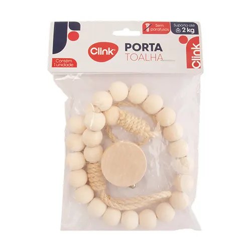 Porta Toalha Linho, Madeira e Plástico PP 60 cm x 1,5 cm x 1,5 cm — imagem 3