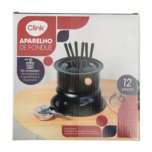 Aparelho Fondue Aço Carbono, Aço INOX e Madeira 22,5 cm x 19 cm x 16,3 cm — imagem 2
