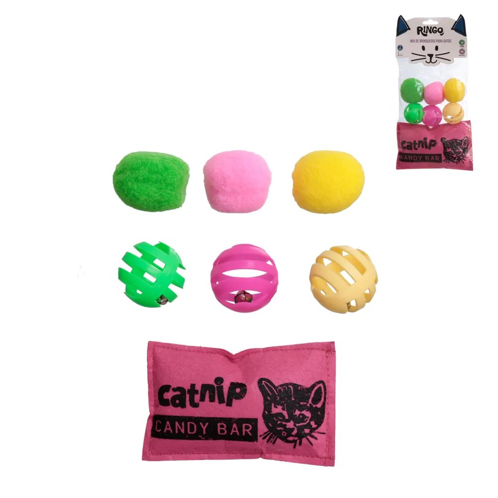 Brinquedo para Gato Bol Almo Catnip 7 Peças — imagem 2