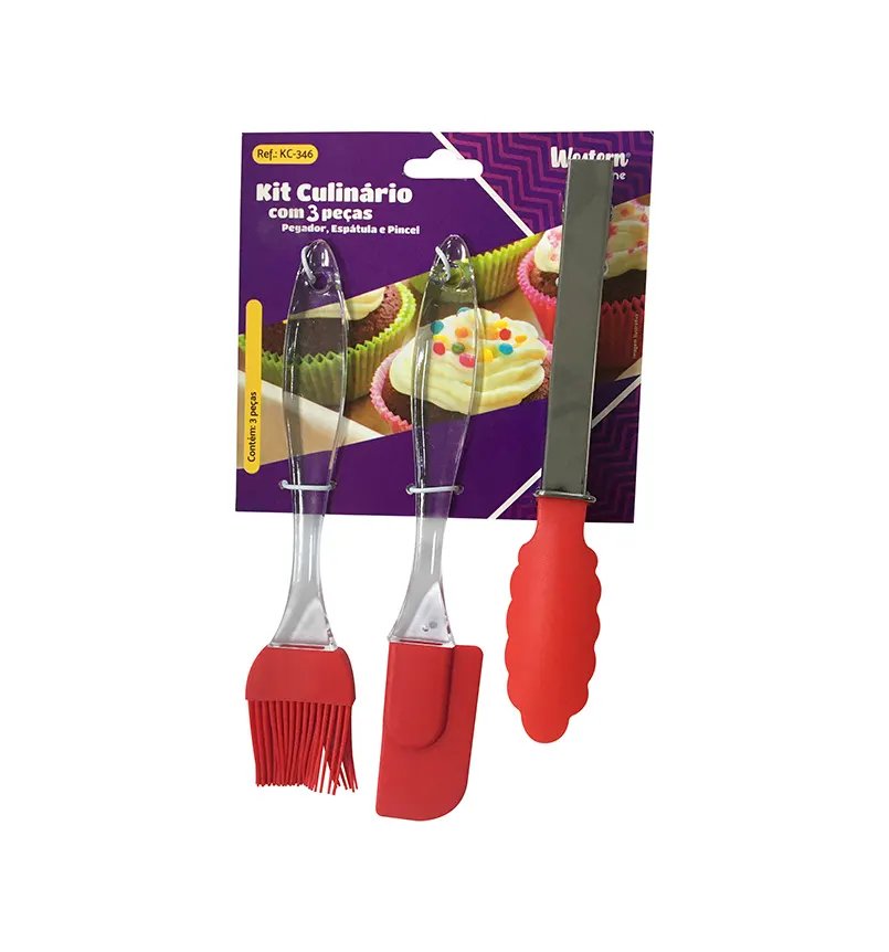 Kit Culinário Vermelho 3 Peças — imagem 3