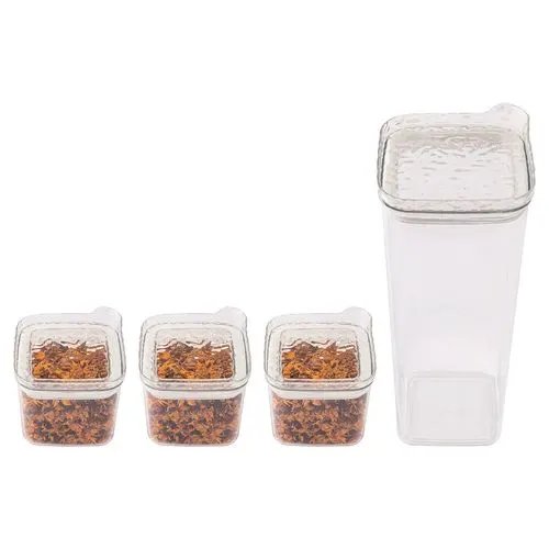 Pote Hermético 150 ml /310 ml KIT 4 Pçs Plástico PET 10 cm x 10 cm x 25,4 cm — imagem 2