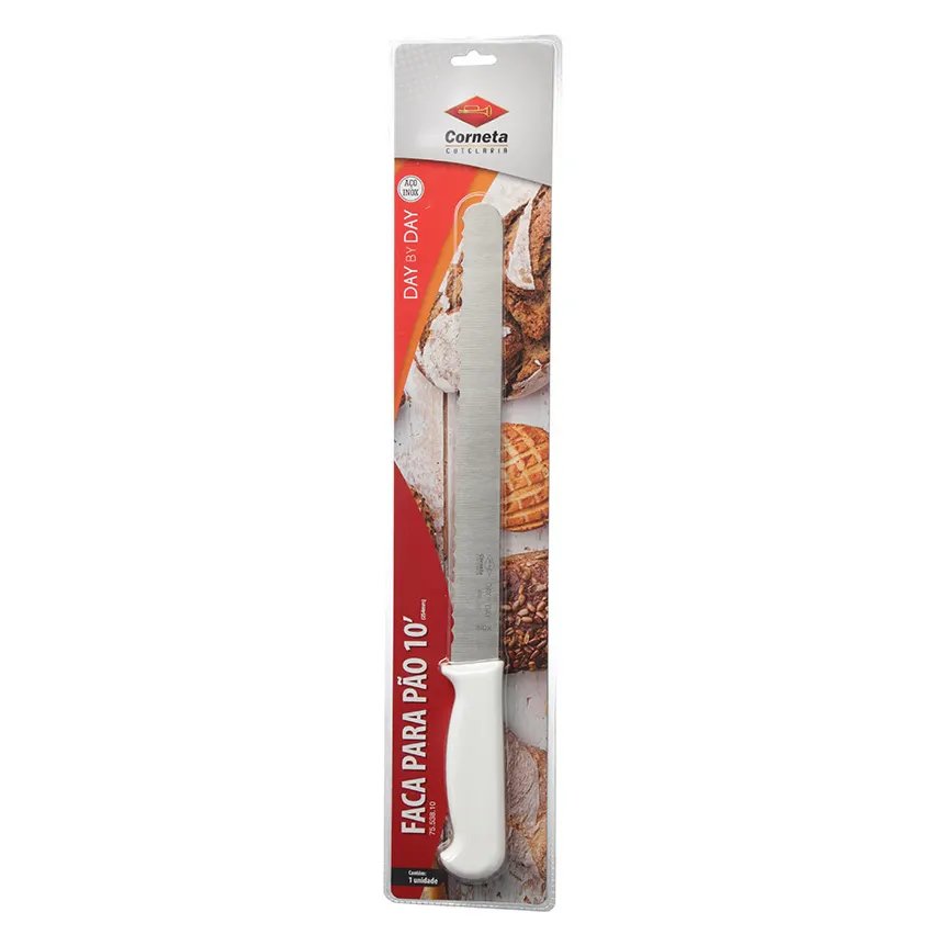 Faca para Pão Inox Cabo Branco DBD 10" — imagem 3