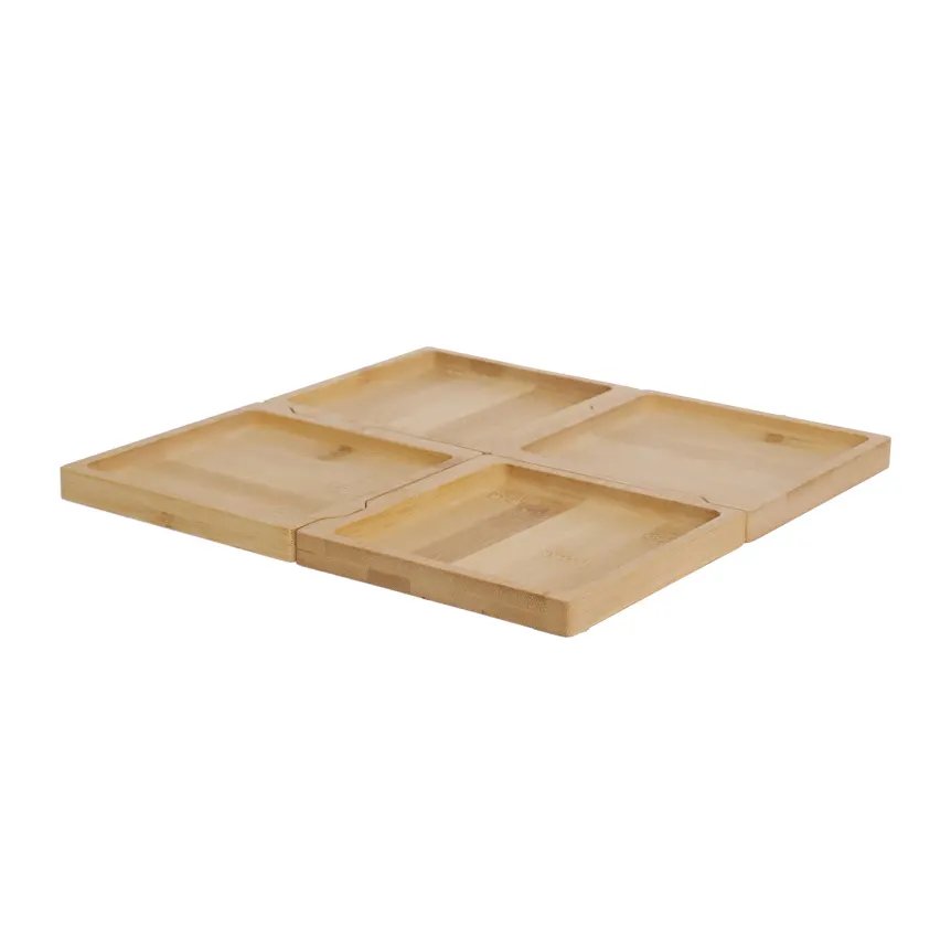Petisqueira Quadrada Desmontável Bambu 28cm — imagem 4