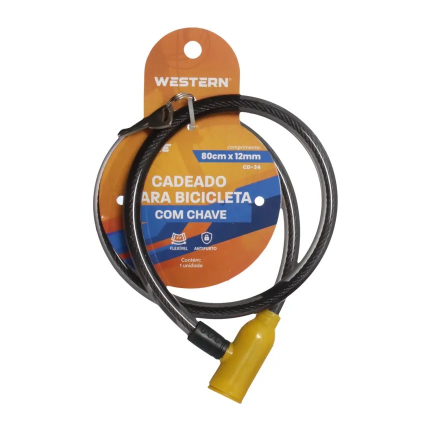 Cadeado Flexível Bike 80cm x 12mm — imagem 3