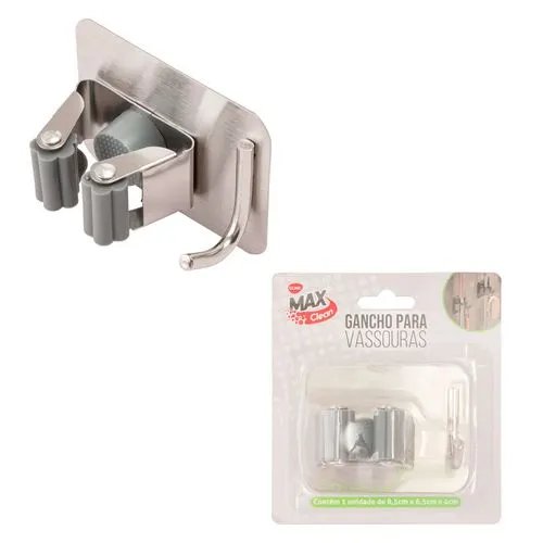 Gancho Vassoura Aço INOX 8,5 cm x 6,5 cm x 4 cm — imagem 2