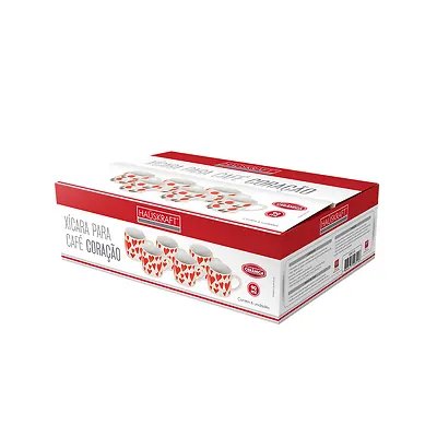 Xícara de Café Coração 90ml 6 Peças — imagem 2
