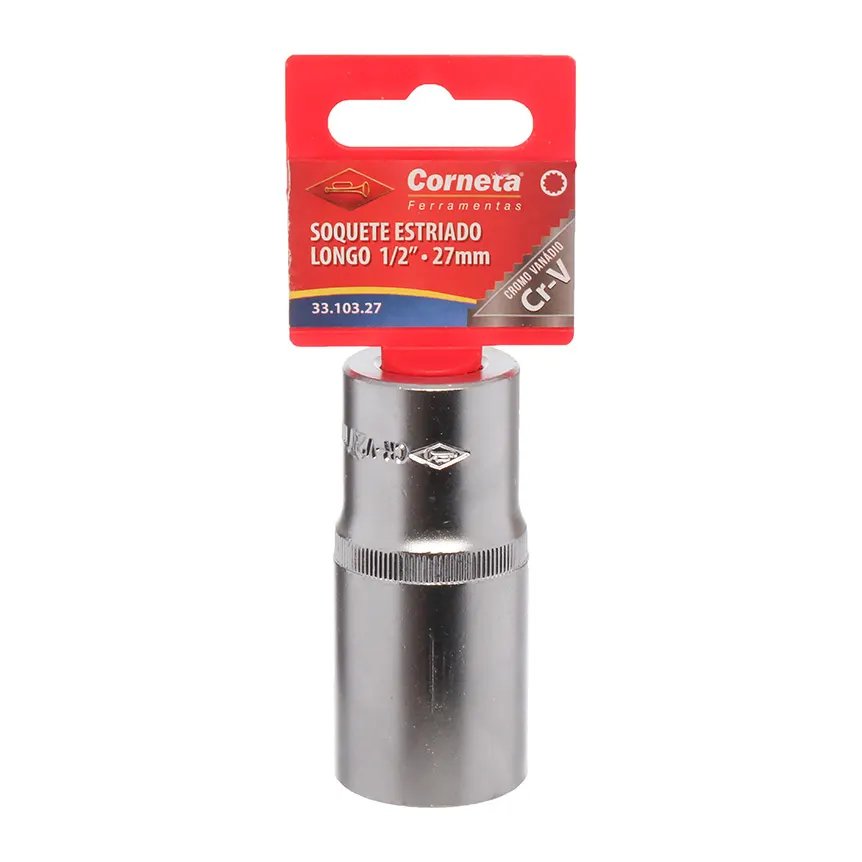 Soquete Estriado Longo 1/2 27mm — imagem 3