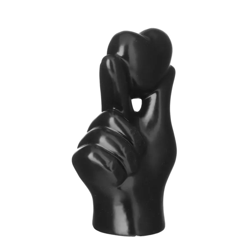 Figura Coração Dedos Preta 110mm — imagem 2