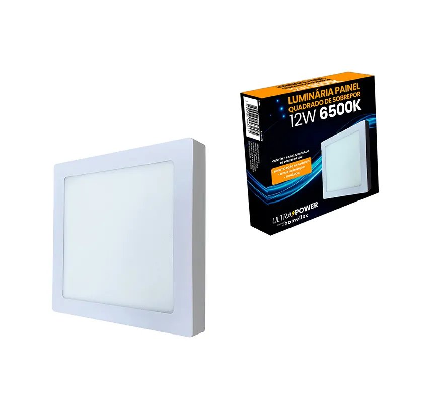 Painel Quadrado Sobrepor 12W 6500K — imagem 3