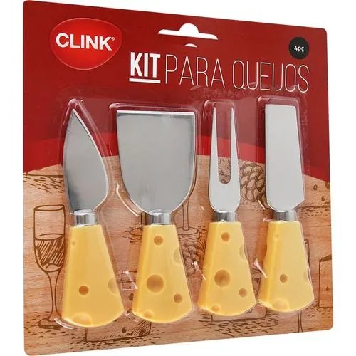 Conjunto Facas Queijo 4 PçsINOX Plástico 12 cm — imagem 2
