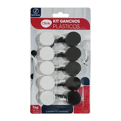 KIT 10 Ganchos Plástico 5 cm x 3 cm x 2,2 cm — imagem 4