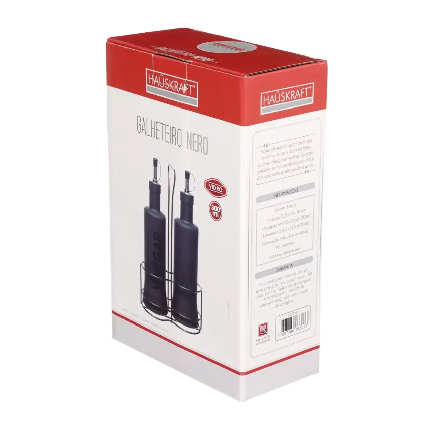 Galheteiro Vidro com Suporte Nero 3 Peças — imagem 4