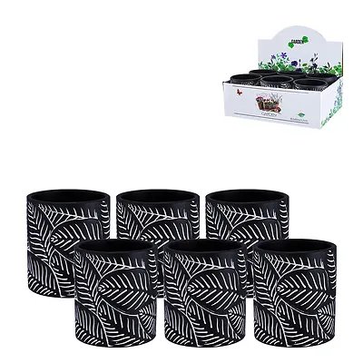 Vaso Cerâmica Cord Preto 10,5x11,5cm — imagem 3