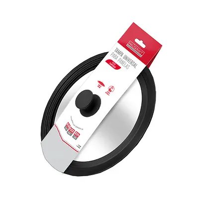 Tampa Vidro Uni Silicone Preta 20-24cm — imagem 3