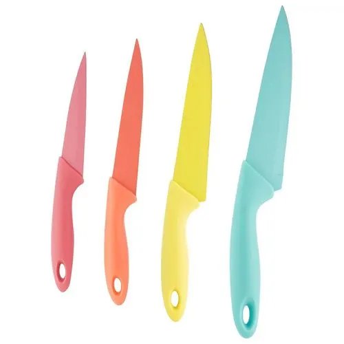 KIT 4 Facas Coloridas Aço INOX Plástico — imagem 2