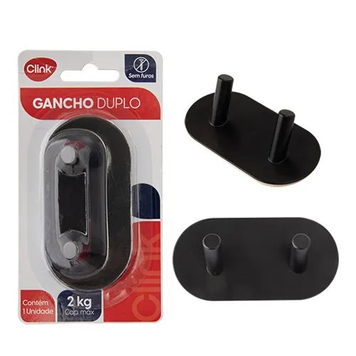 Gancho Duplo 2 Kg Ferro 9,5 cm x 4,8 cm x 3 cm — imagem 2