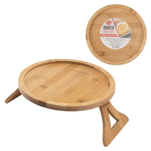 Bandeja BrAço Sofa Bambu e Aço INOX 25 cm x 25 cm x 11,5 cm — imagem 2