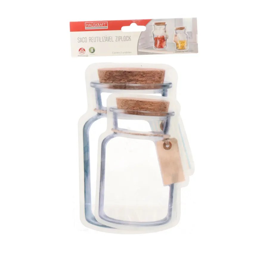 Saco Reutilizável Ziplock Pote 2 Peças — imagem 2