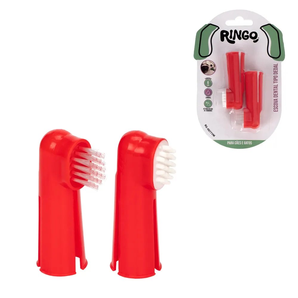 Escova Dental Dedal Vermelha 6cm — imagem 2