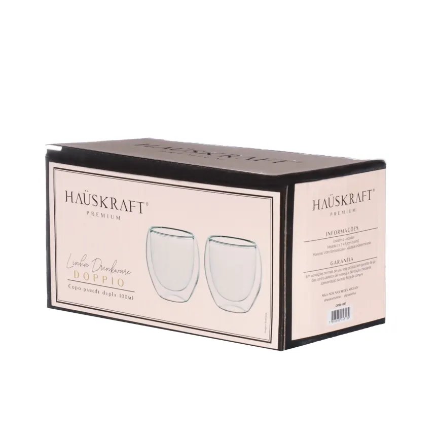 Copo Parede Dupla Borossilicato Doppi 80ml 2 Peças — imagem 2