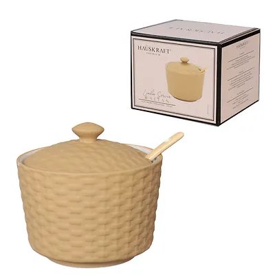 Açucareiro Porcelana com Colher Rattan 290ml — imagem 3