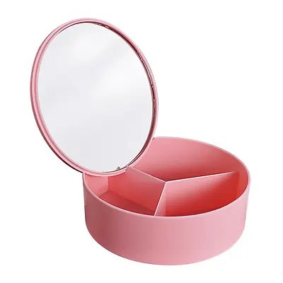Espelho de Mesa Redondo com Suporte 13,5cm Rosa — imagem 3