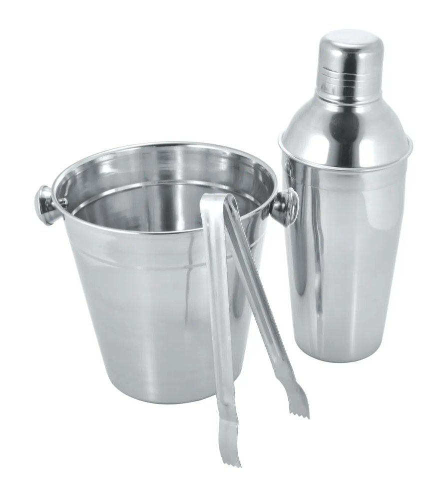 KIT 3 Pçs Bar Balde Coqueteleira 750 ml Pegador Aço INOX — imagem 2